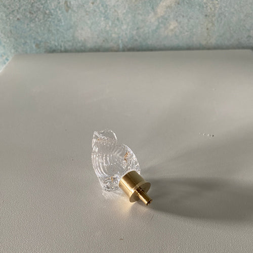 Coquille-greb - klart glas og messing