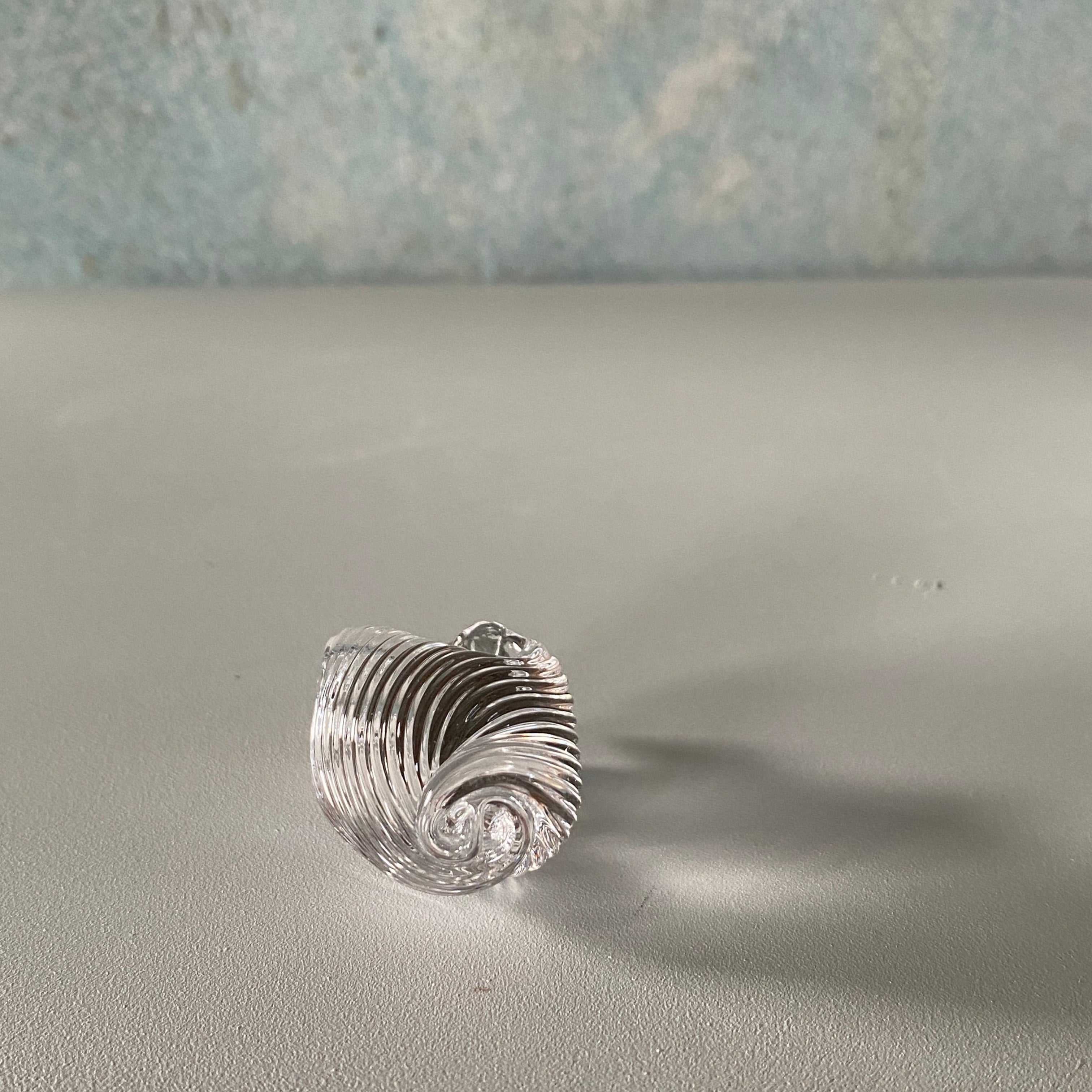 Coquille-greb - klart glas og rustfrit stål
