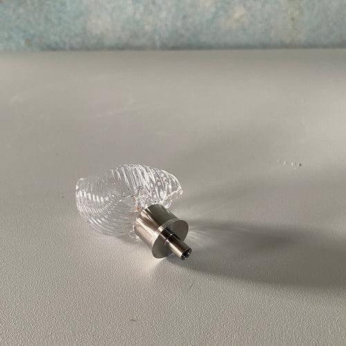 Coquille-greb - klart glas og rustfrit stål