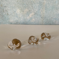 Tulipe knob with brass in clear glass